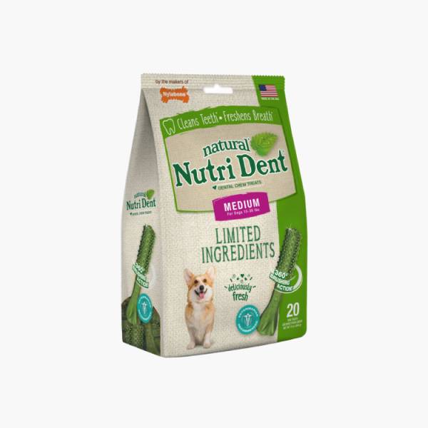 Nutri Dent Premios Dentales Sabor Aliento Fresco para perro Mediano
