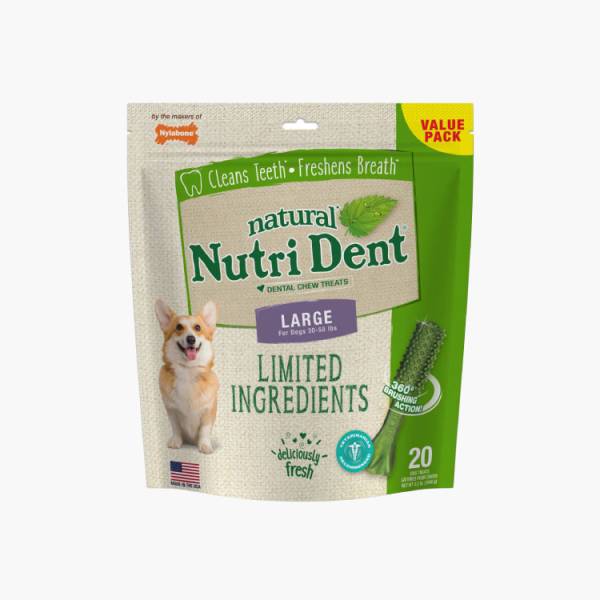 Nutri Dent Premios Dentales Sabor Aliento Fresco para perro Grande