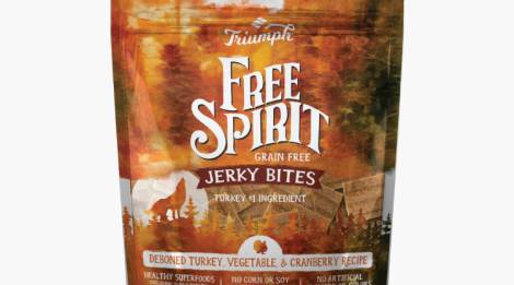 Triumph Free Spirit Jerky Bites Premios para Perro Pavo, Chícharos y Frutos